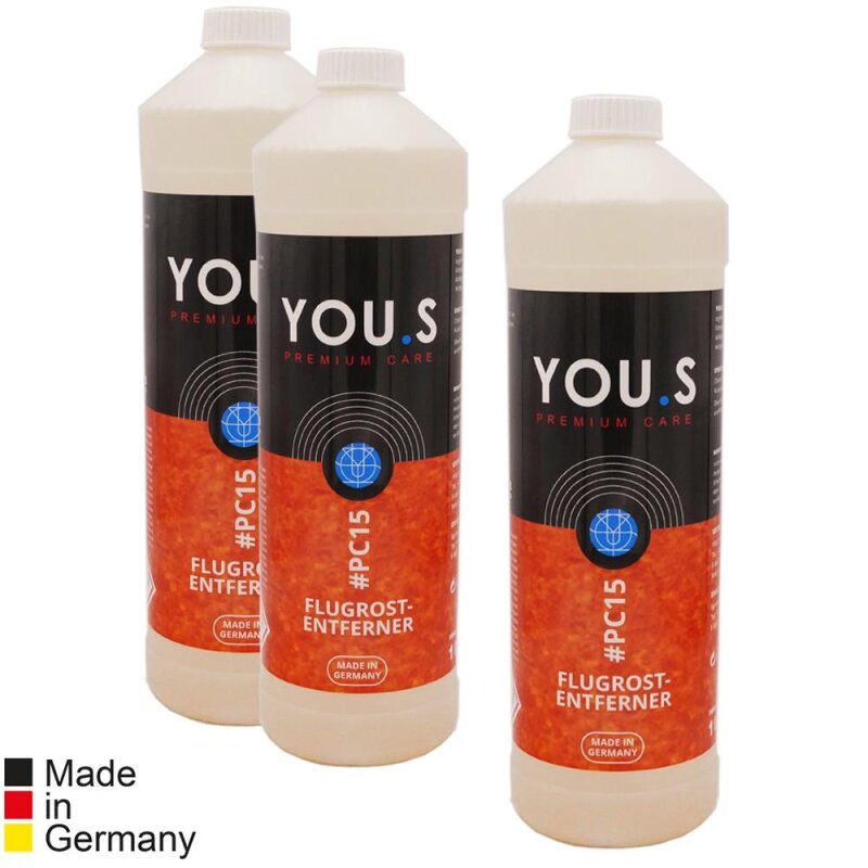 YOU.S Premium Care Flugrostentferner Konzentrat mit Korrosionsschutzschicht - 3x 1000 ml