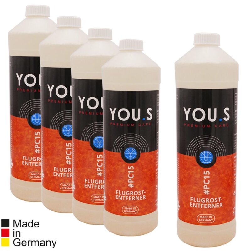 YOU.S Premium Care Flugrostentferner Konzentrat mit Korrosionsschutzschicht - 5x 1000 ml