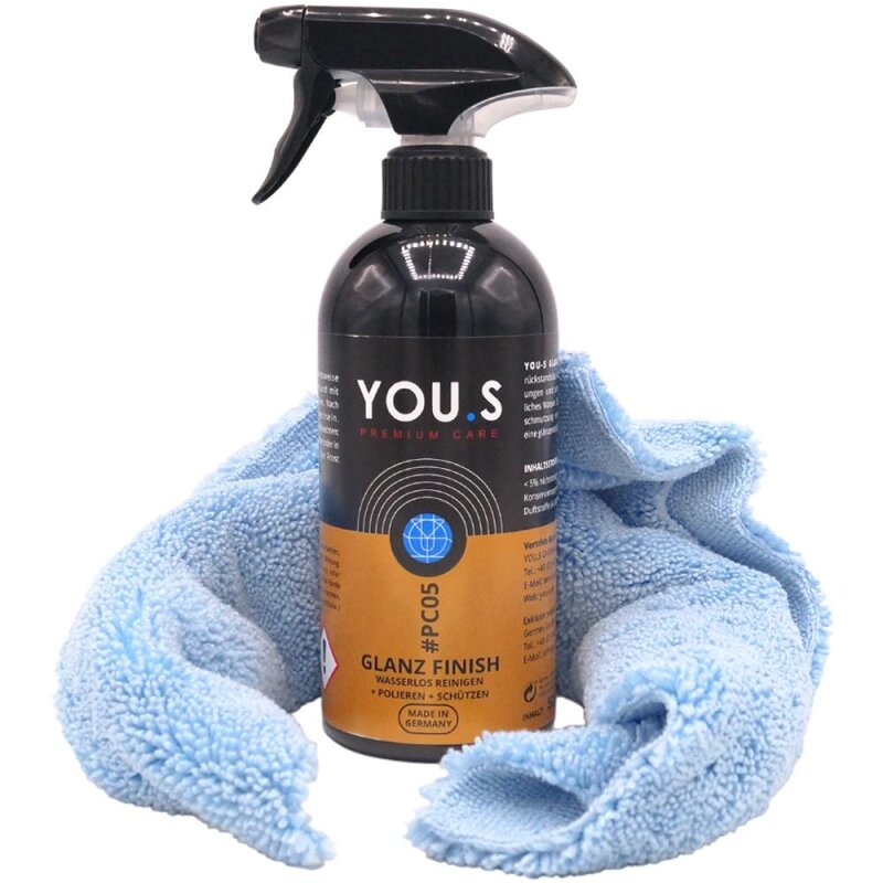 YOU.S Premium Care Wasserlos Reinigen Polieren Schï¿½tzen 500 ml + Microfasertuch