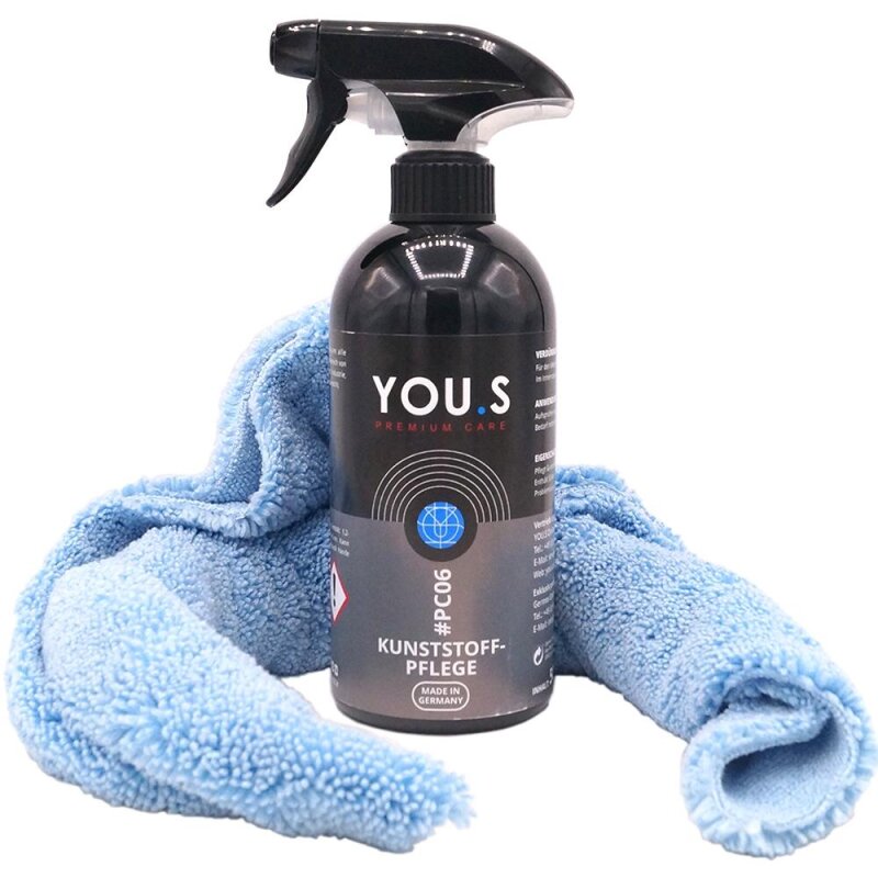 YOU.S Premium Care Kunststoffpflege Reiniger Innen Auï¿½en 500ml + Microfasertuch