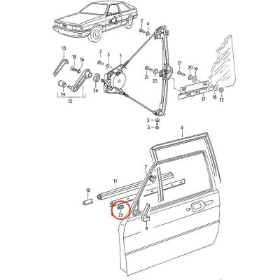 30 x YOU.S Original Fensterschachtabdichtung Clips kompatibel mit Audi 80 / 90 / Coupe / Quat.