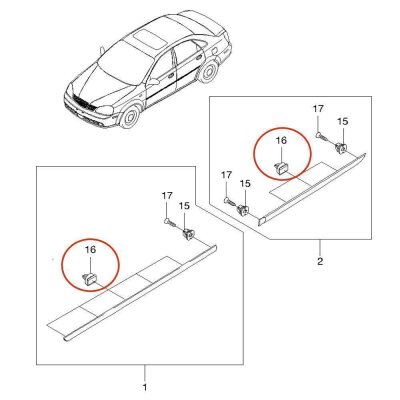 30 x YOU.S Original Schweller Seitenschweller Befestigung Clips kompatibel mit Chevrolet kompatibel mit Daewoo