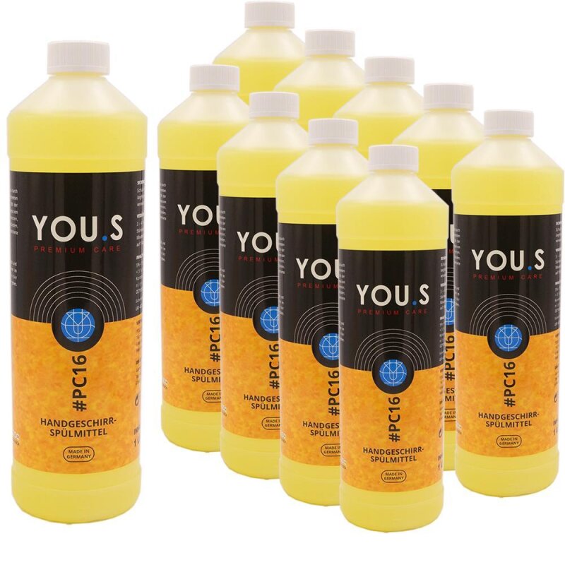 YOU.S Premium Care Spï¿½lmittel Fettlï¿½ser extrem ergiebig 5-10 ml auf 10 Liter Wasser - 10x 1 Liter