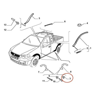 30 x YOU.S Original Einsteckmutter Zierleisten Befestigungsclips Clips kompatibel mit Fiat kompatibel mit Seat