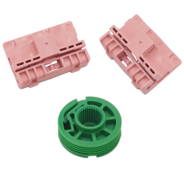 YOU.S Original Fensterheber Reparatur SET Rolle + Gleiter Vorne Links (3-Teilig) kompatibel mit AUDI A6 / Avant C4 C5 4B5