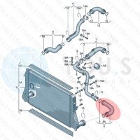 YOU.S Turboschlauch Ladeluftschlauch kompatibel mit AUDI A3 (8P1/8PA) 1.9 TDI - 3C0145832M