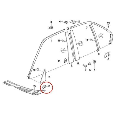 50 x YOU.S Original Windschutzscheibe Ziergitter Blende Befestigung Clips kompatibel mit BMW - 51711928946