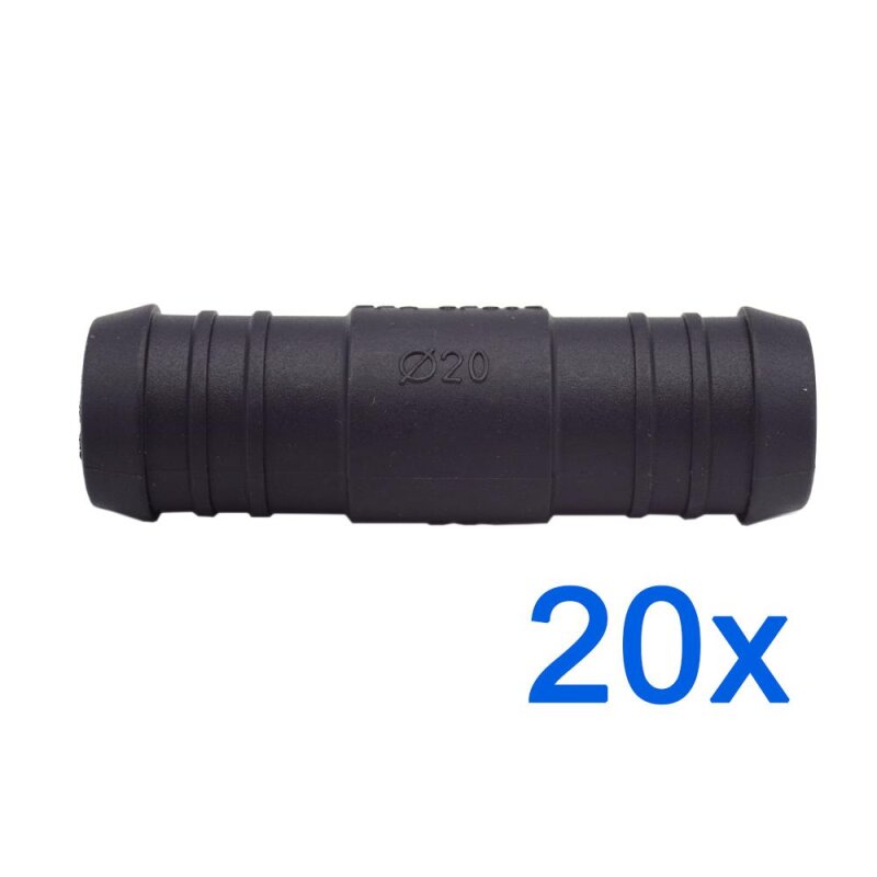 20 x YOU.S Original Schlauchverbinder Zwischenstück RGV Ø 20x20 mm - Gerade Form