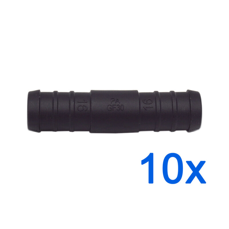 10 x YOU.S Original Schlauchverbinder Leitung Zwischenstück Ø 16x16 mm - Gerade Form