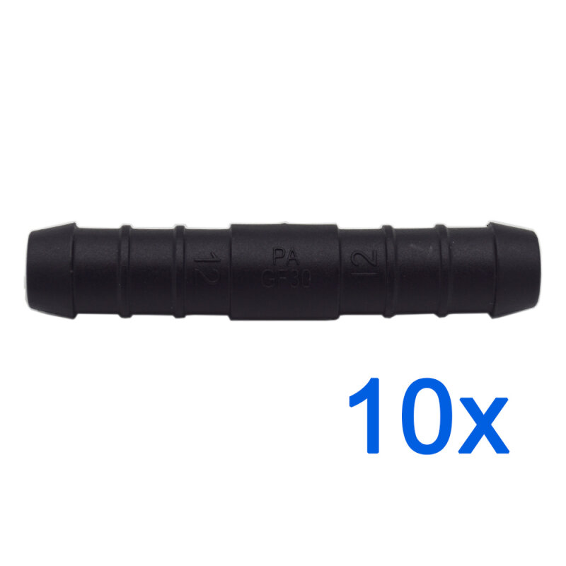 10 x YOU.S Original Schlauchverbinder Zwischenstück Länge 71 mm Ø 12 x12 mm - Gerade Form