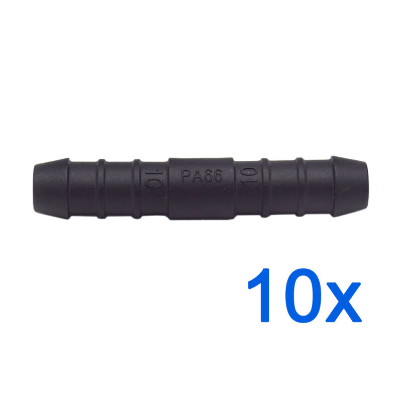 10 x YOU.S Original Schlauchverbinder Leitung Zwischenstück Ø 10x10 mm - Gerade Form