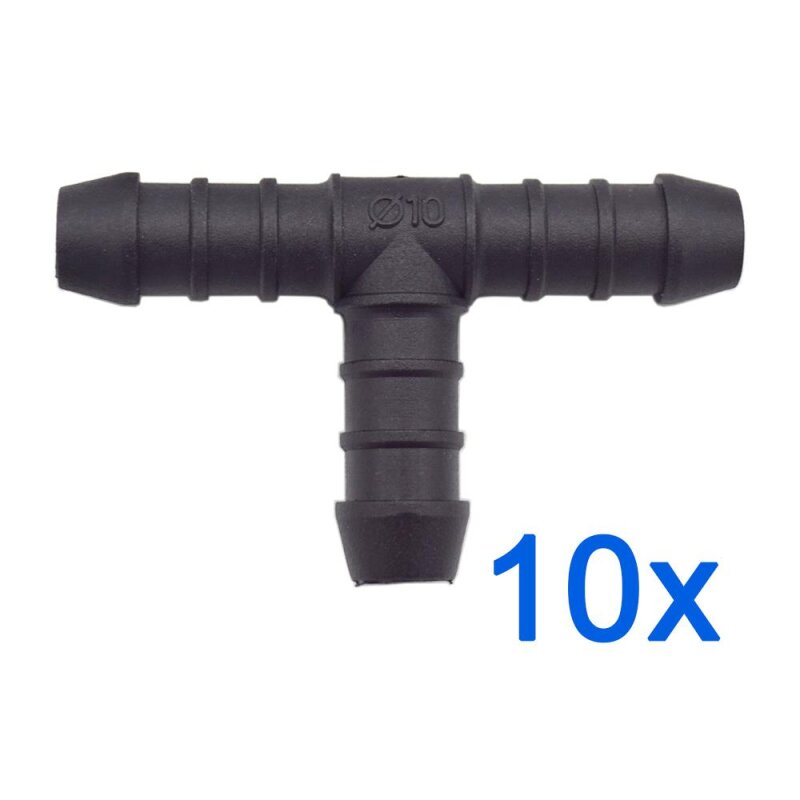 10 x YOU.S Original Schlauchverbinder Zwischenstück RGV Ø 10x10x10 mm - T-Stück