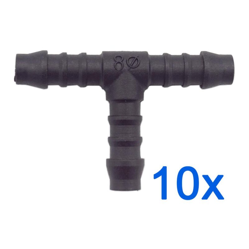 10 x YOU.S Original Schlauchverbinder Zwischenstück RGV Ø 8x8x8 mm - T-Stück