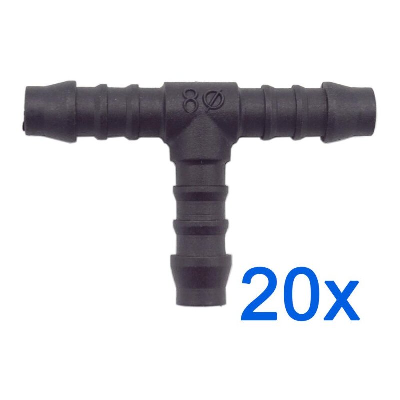 20 x YOU.S Original Schlauchverbinder Zwischenstück RGV Ø 8x8x8 mm - T-Stück