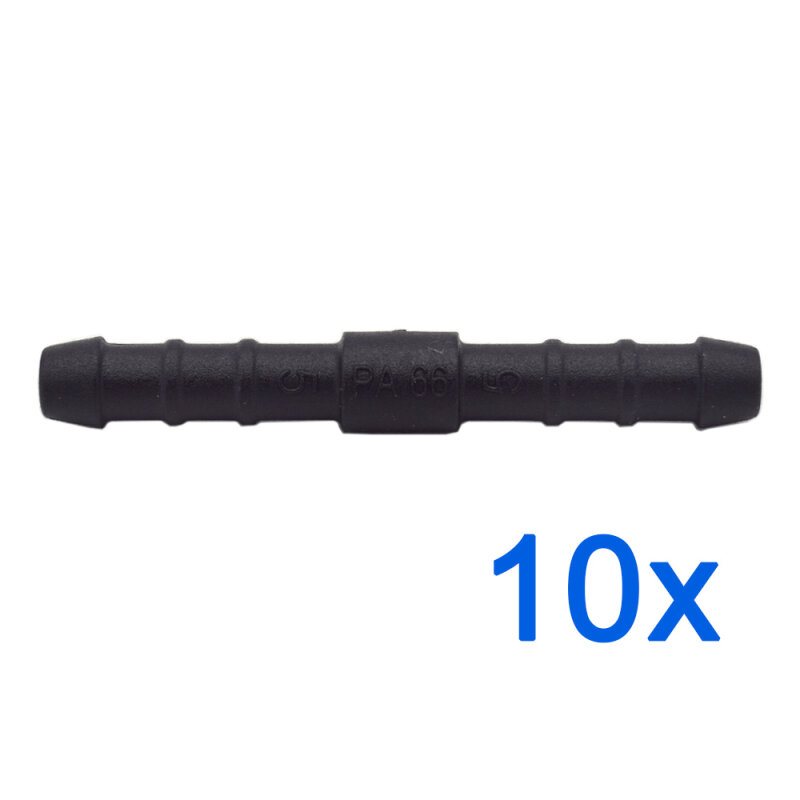 10 x YOU.S Original Schlauchverbinder Leitung Zwischenstück Ø 5x5 mm - Gerade Form