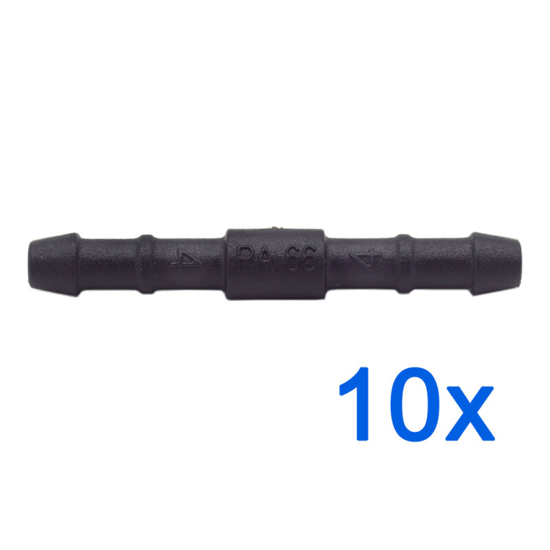 10 x YOU.S Original Schlauchverbinder Leitung Zwischenstück Ø 4x4 mm - Gerade Form