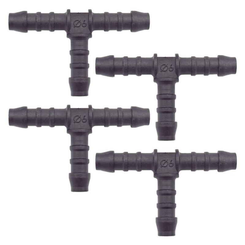 4 x YOU.S Original Schlauchverbinder Zwischenstück RGV Ø 6x6x6 mm - T-Stück
