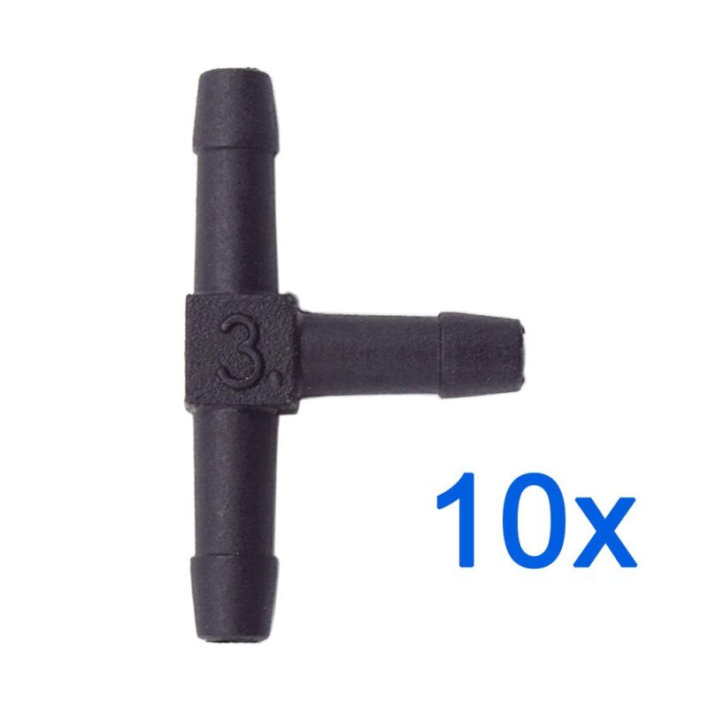 10 x YOU.S Original Schlauchverbinder Zwischenstück RGV Ø 3x3x3 mm - T-Stück
