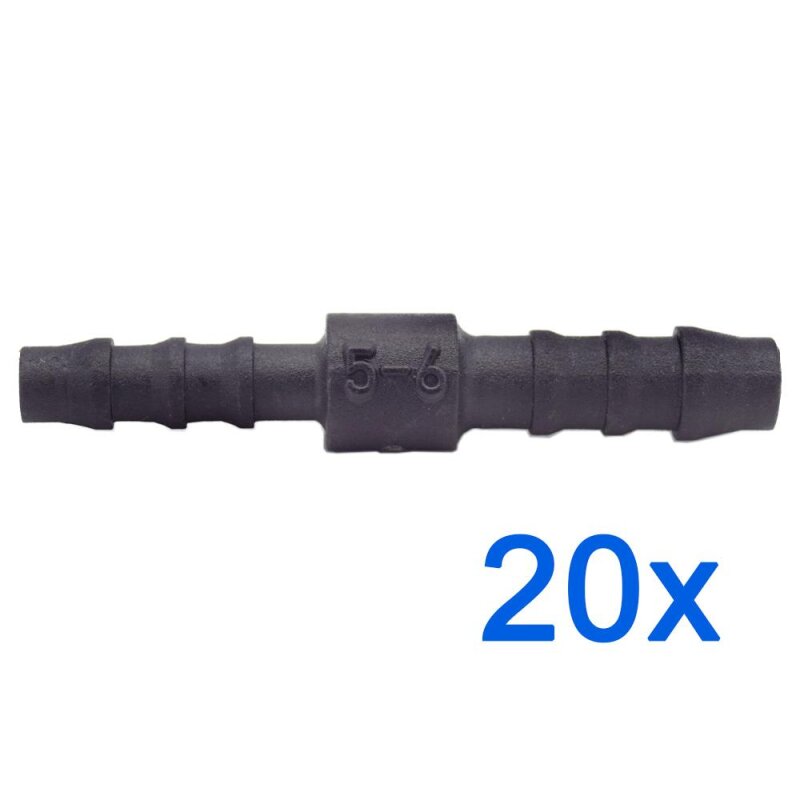 20 x YOU.S Original Schlauchverbinder Zwischenstück RGV Ø 6mm 5mm - Gerade Form - Reduzierer