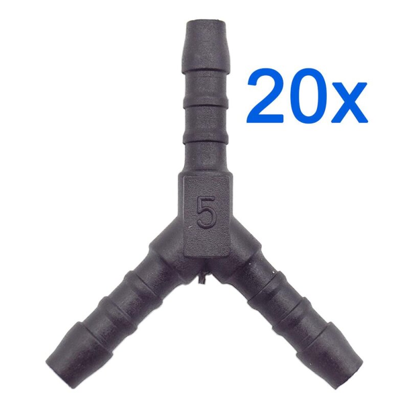 20 x YOU.S Original Schlauchverbinder Zwischenstück RGV Ø 5x5x5 mm - Y Form