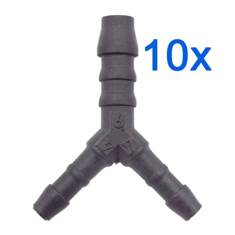 10 x You.S Original Schlauchverbinder Zwischenstück RGV Ø 4x6x4 mm - Y-Form - Reduzierer