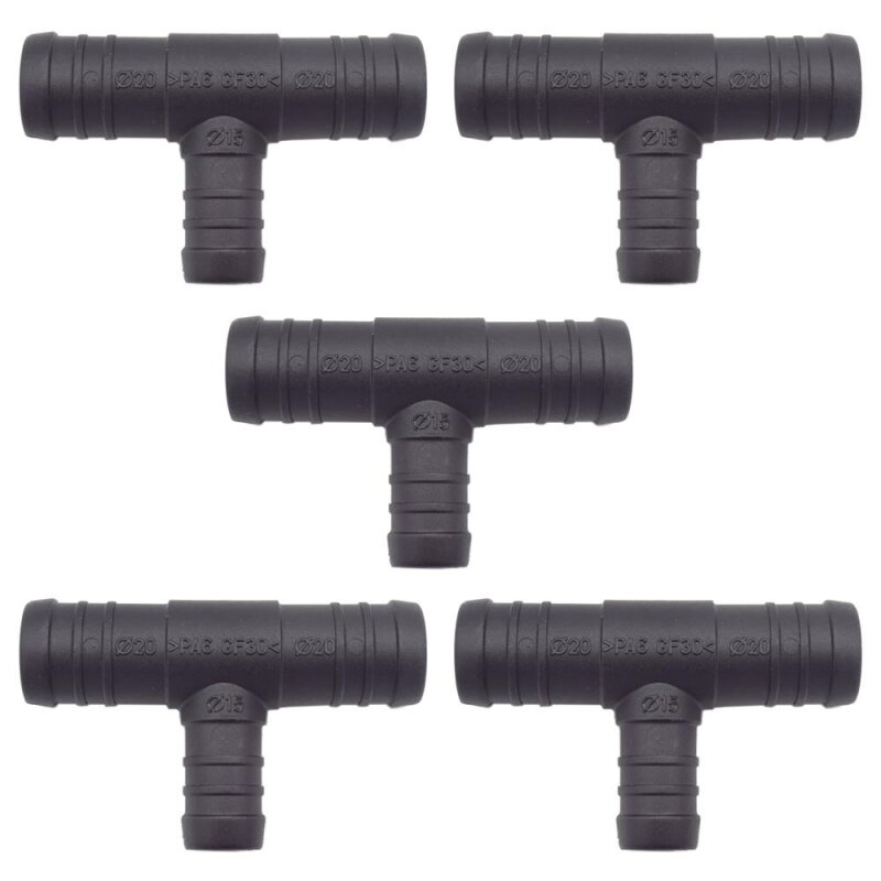 5 x YOU.S Original Schlauchverbinder Zwischenstück RGV Ø 20x15x20 mm - T-Stück Reduzierer